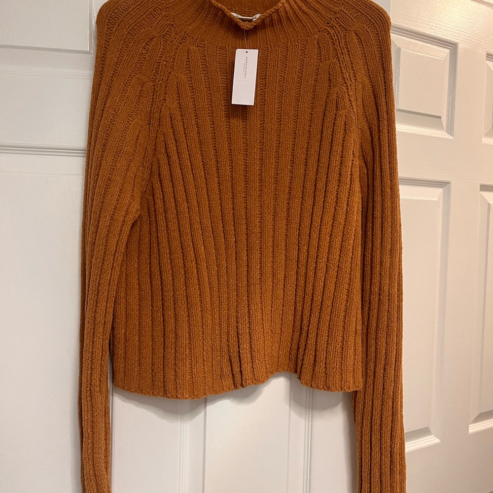 American Eagle Outfitters Rust Ribbed Sweater XL